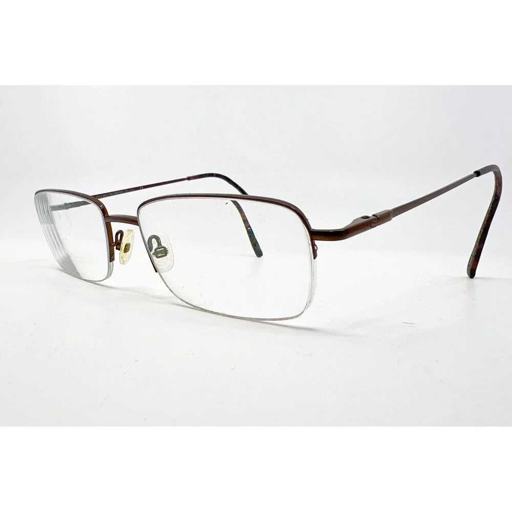 Ducks Unlimited Eyeglasses Mens Brown Semi Rimless Metal 57-19 39886